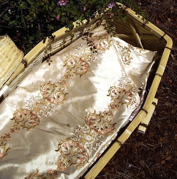 100% embroidered silk shroud from Kinkaraco.